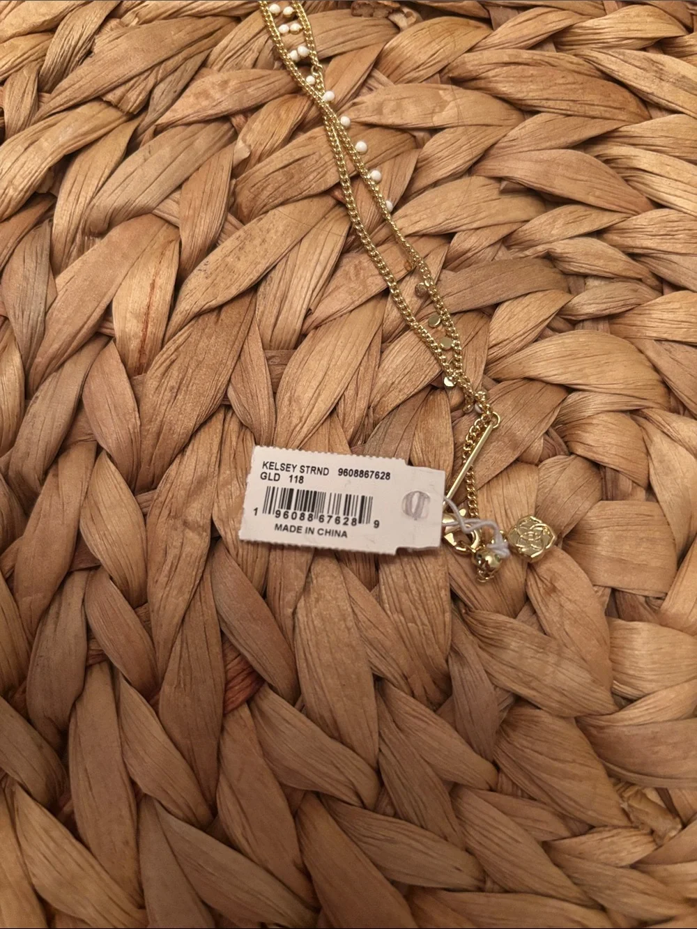 Kendra Scott Gold Necklace with White Bead Drops